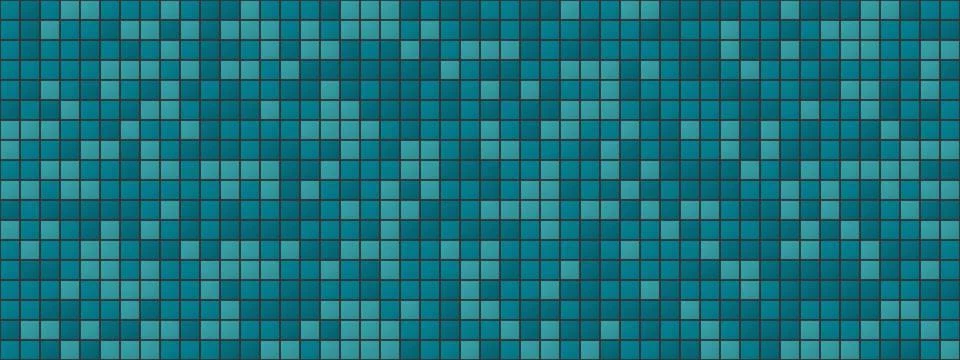 Seamless turquoise tile pattern. Modern bath texture. Clean square grid layout Stock Illustration