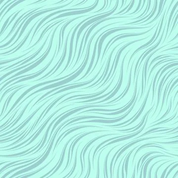 Seamless turquoise vector pattern. Texture of smooth flowing waves for textile Stock Illustration