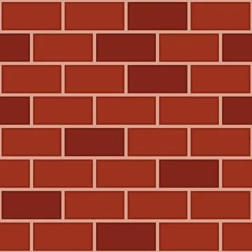 Seamless Two-Tone Red Brick Wall Texture Variegated Pattern Иллюстрация