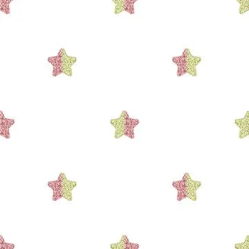 Seamless twotone star glitter pattern on white background , wink vector patte Illustrazione stock