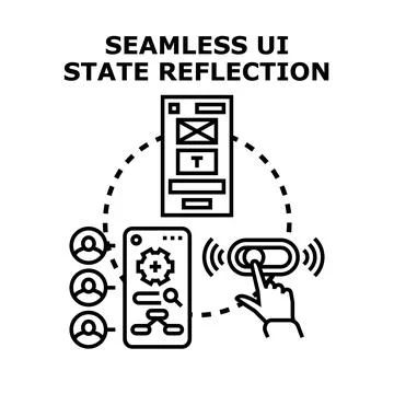 Seamless ui state reflection system development concept Stock Illustration