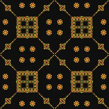 Seamless Ukrainian Pattern. Ukrainian embroidery. Old texture. Yellow patte.. イラスト素材