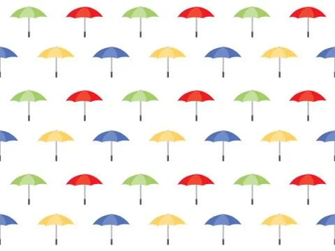 Seamless Umbrella Colored Pattern Background Stock Illustration