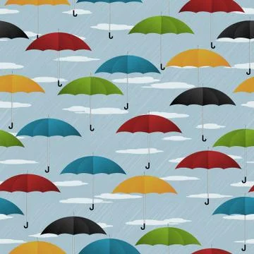 Seamless umbrella pattern Illustrazione stock