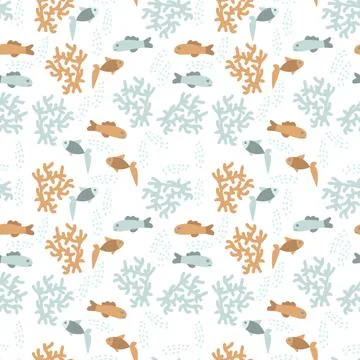 Seamless underwater pattern Stock Illustration
