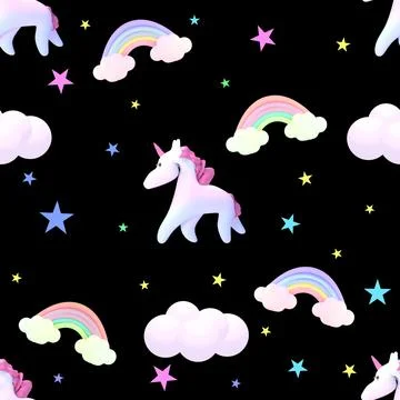 Seamless unicorn pattern Stock Illustration