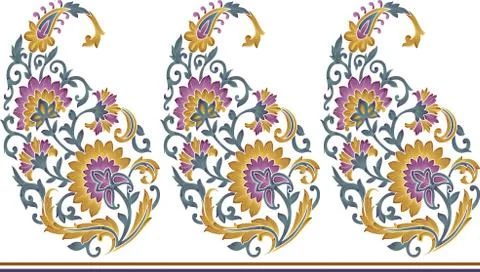 Seamless unique paisley pattern Stock Illustration