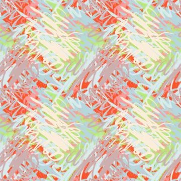 Seamless urban abstract unusual pattern with wave chaoric lines, grunge spots Stock Illustration
