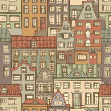 Seamless urban pattern. Stock Illustration