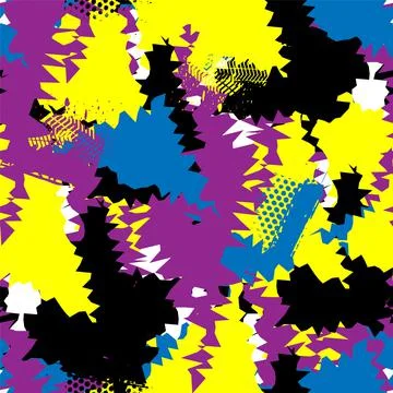 Seamless urban pattern with triangle curved geometry elements and grunge spots イラスト素材