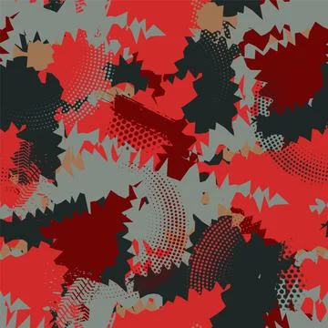 Seamless urban pattern with triangle curved geometry elements and grunge spots Illustrazione stock
