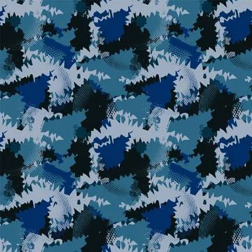 Seamless urban pattern with triangle curved geometry elements and grunge spots イラスト素材