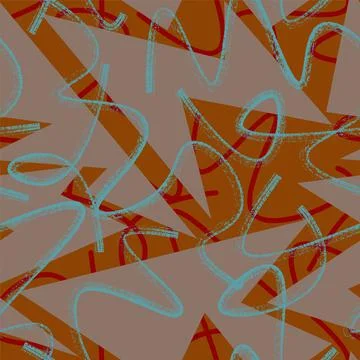 Seamless urban pattern with wave grunge lines and curved geometry elements イラスト素材