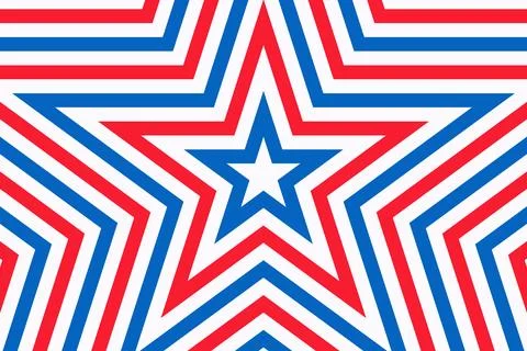 Seamless USA Flag Star Pattern Background in Red, White and Blue Colors Ilustración de archivo