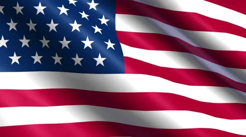Seamless USA Flag waving in the wind with highly detailed fabric texture Stock Footage 62244615