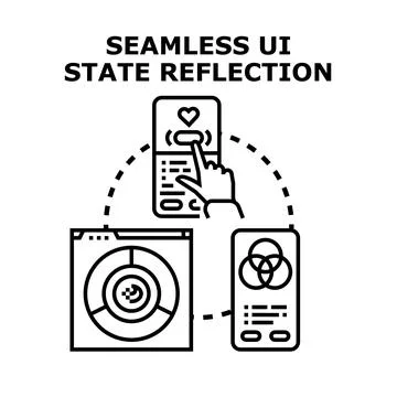 Seamless user interface state reflection concept developing Stock-Illustration