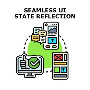 Seamless user interface state reflection concept Stock Illustration