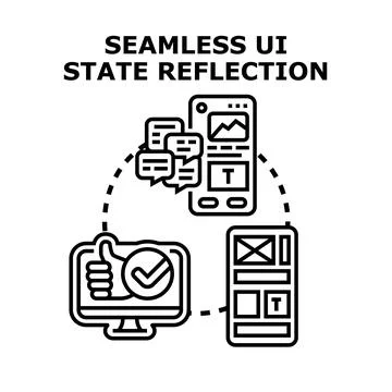 Seamless user interface state reflection concept Illustrazione stock