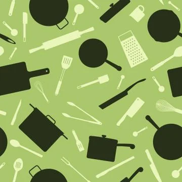 Seamless utensil background Stock Illustration