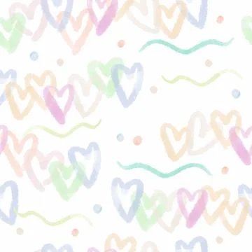 Seamless valentine day pattern background with heart row , valentine card Stock Illustration