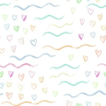 Seamless valentine day pattern background with heart and line , valentine car Stock Illustration