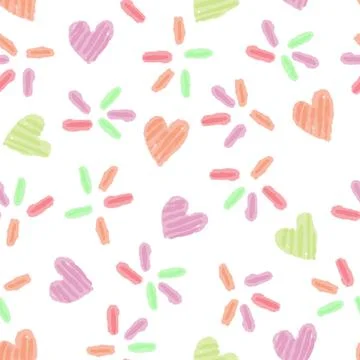 Seamless valentine day pattern background with spaerkle heart , valentine car Stock Illustration
