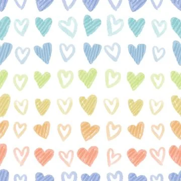 Seamless valentine day pattern background with rainbow colour heart , valenti Stock Illustration
