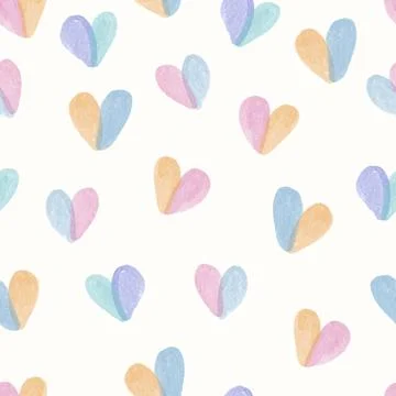 Seamless valentine day pattern background with twotone colour heart shape , v Stock Illustration