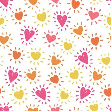 Seamless valentine day pattern background with mixed heart like a sunny , val Stock Illustration
