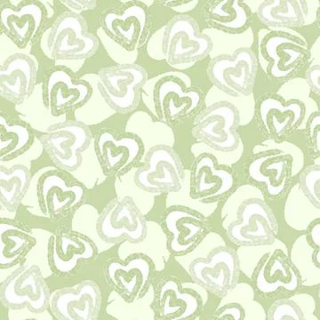 Seamless valentine pattern background with green heart , kids pattern Stock Illustration