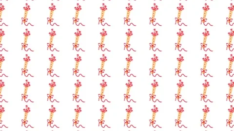 Seamless Valentine Pattern with Flower Bouquets and Red Ribbons on White Stock Footage 345539859