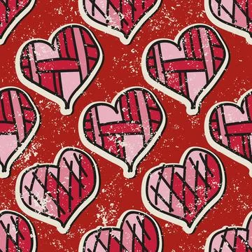 Seamless Valentine's Day pattern. The background of hearts is repetitive Stock Illustration