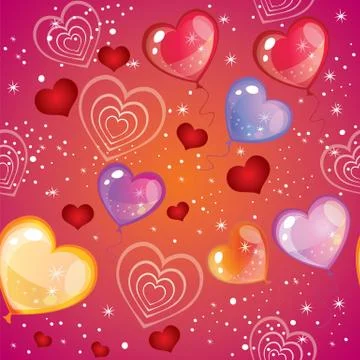 Seamless valentines day pattern colorful Stock Illustration