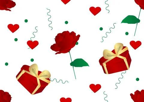 Seamless Valentine's Day pattern. Love Holiday Background. 库存插图