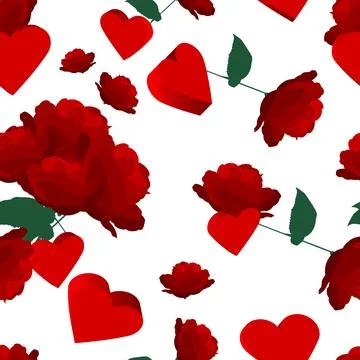 Seamless Valentine's Day pattern. Love Holiday Background. Stock Illustration