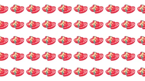 Seamless Valentine's Day Pattern with Red Heart Shaped Gift Boxes on White Stock Footage 345540022