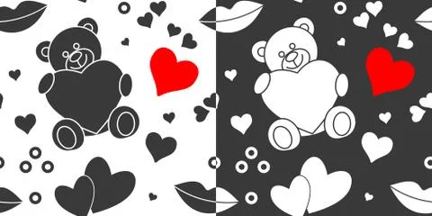 Seamless Valentines Day patterns Stock Illustration