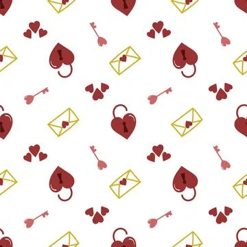 Seamless valentine's symbol, pattern template for textile or background Stock Photos
