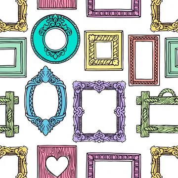 Seamless varicolored frames Illustrazione stock