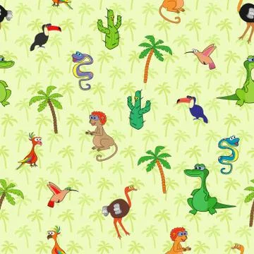 Seamless various animal pattern Stockillustratie