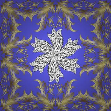 Seamless. Vector 10 EPS illustration. Patterned carpet with a border frame. Colo Stock Illustration
