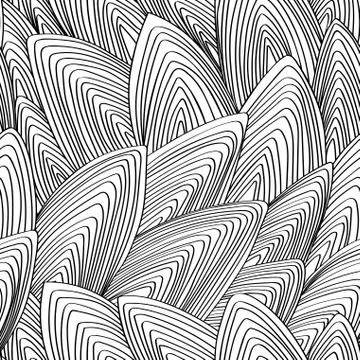 Seamless, vector, abstract, contour pattern Stock Illustration