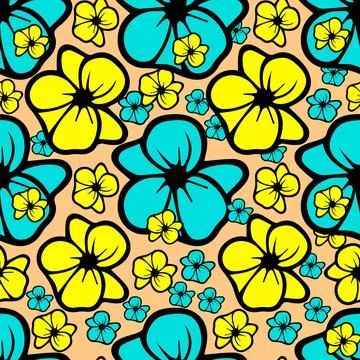 Seamless vector abstract floral pattern Stock Illustration