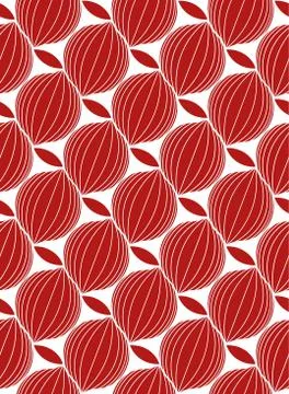 Seamless vector abstract geometric monochromatic modern pattern. Red and white Stock Illustration