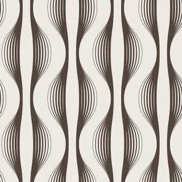 Seamless vector abstract geometric pattern of wavy lines of different thickne 库存插图