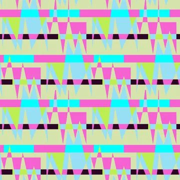 Seamless vector abstract geometry pattern with curved triangle elements Stock Illustration