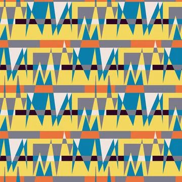 Seamless vector abstract geometry pattern with curved triangle elements Illustrazione stock