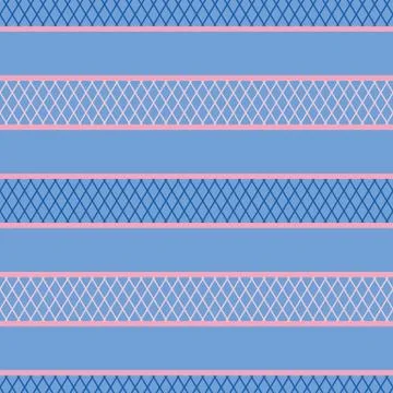 Seamless vector abstract horizontal stripes pattern in blue and pink Stock Illustration