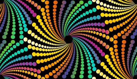 Seamless vector abstract op art background, multicolor abstract polka dots. Stock Illustration