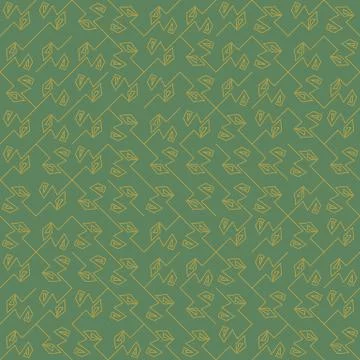 Seamless vector abstract pattern with angled yellow lines on a green background Stock Illustration